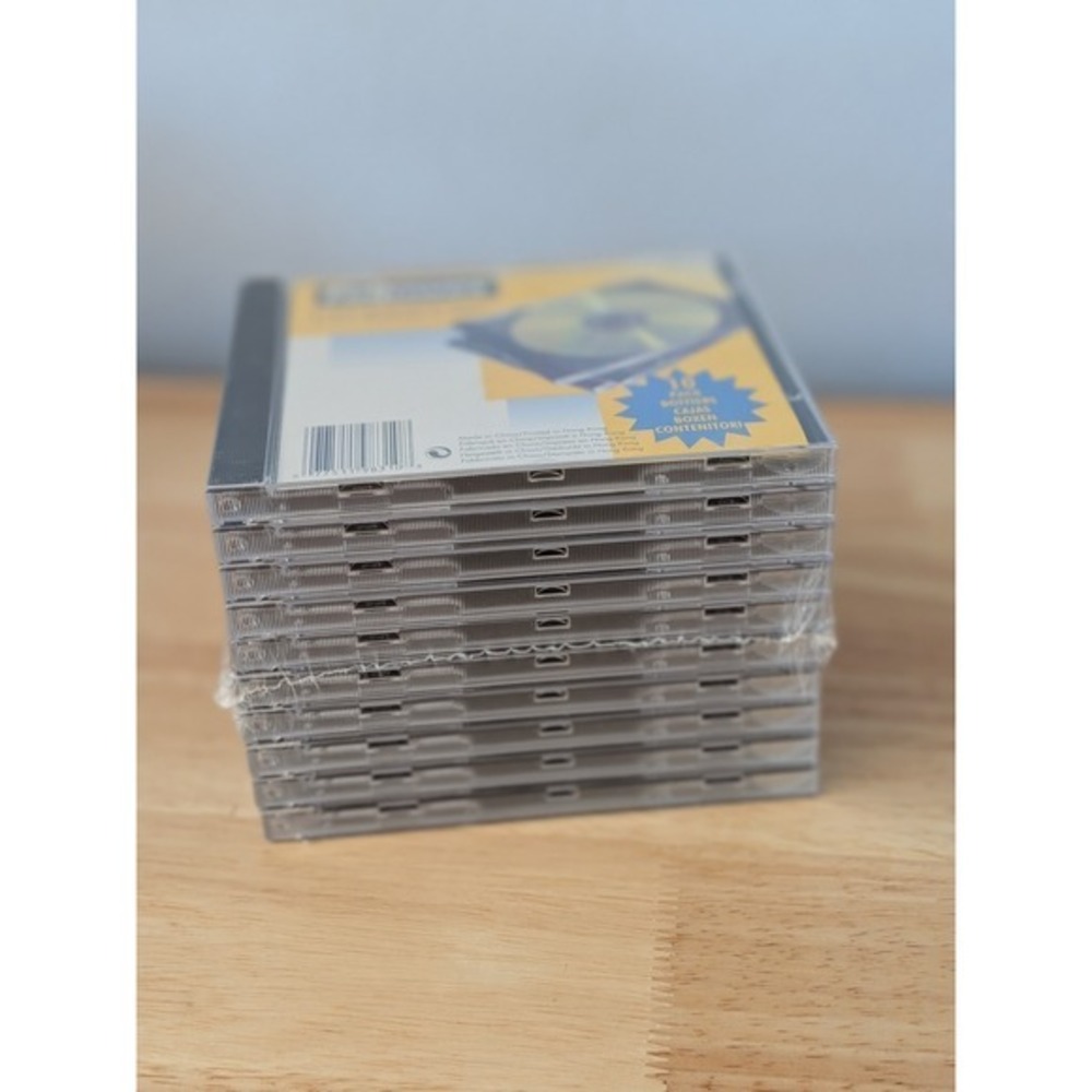 Fellowes CD Jewel Case 40 Pack Bundle Standard Clear Black Tray 98310 New Sealed